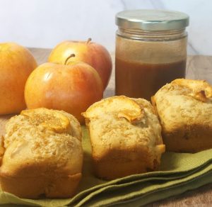 Caramel apple mini loaves made with fresh apple slices and brown sugar topping, perfect for fall weddings, brunch events, or holiday breakfasts in Central Florida including Orlando, St. Augustine, and Daytona.