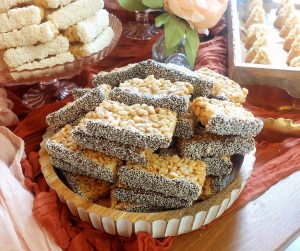 Chocolate-dipped Rice Krispy treats with sprinkles for Daytona wedding and shower dessert table displays.