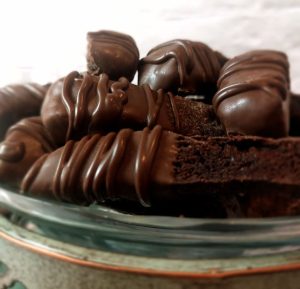 Rich double chocolate biscotti perfect for weddings, parties, or dessert tables in Orlando and Central Florida events.
