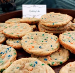 Colorful funfetti birthday cake cookies served at Venue 1902 for weddings and events in Central Florida.