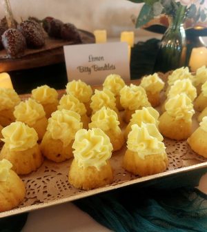 Lemon mini bundt cakes with swirled frosting at Sterling Event Center for Orlando weddings and bridal showers.