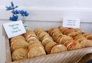 Maple and M&M whoopie pies served on a wedding dessert table at Venue 1902 near Orlando, Florida.