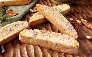 Crisp maple walnut biscotti with rustic charm, ideal for weddings and showers in Central Florida.