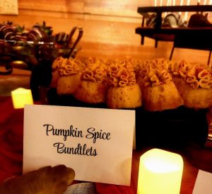 Pumpkin spice mini bundt cakes with frosting, perfect for Orlando fall weddings, dessert tables, and corporate events.
