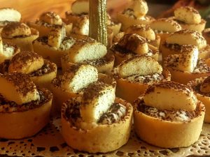 Tiramisu Tartlets with Ladyfinger Garnish – Club Lake Wedding Dessert Table – Italian-Inspired Mini Treats